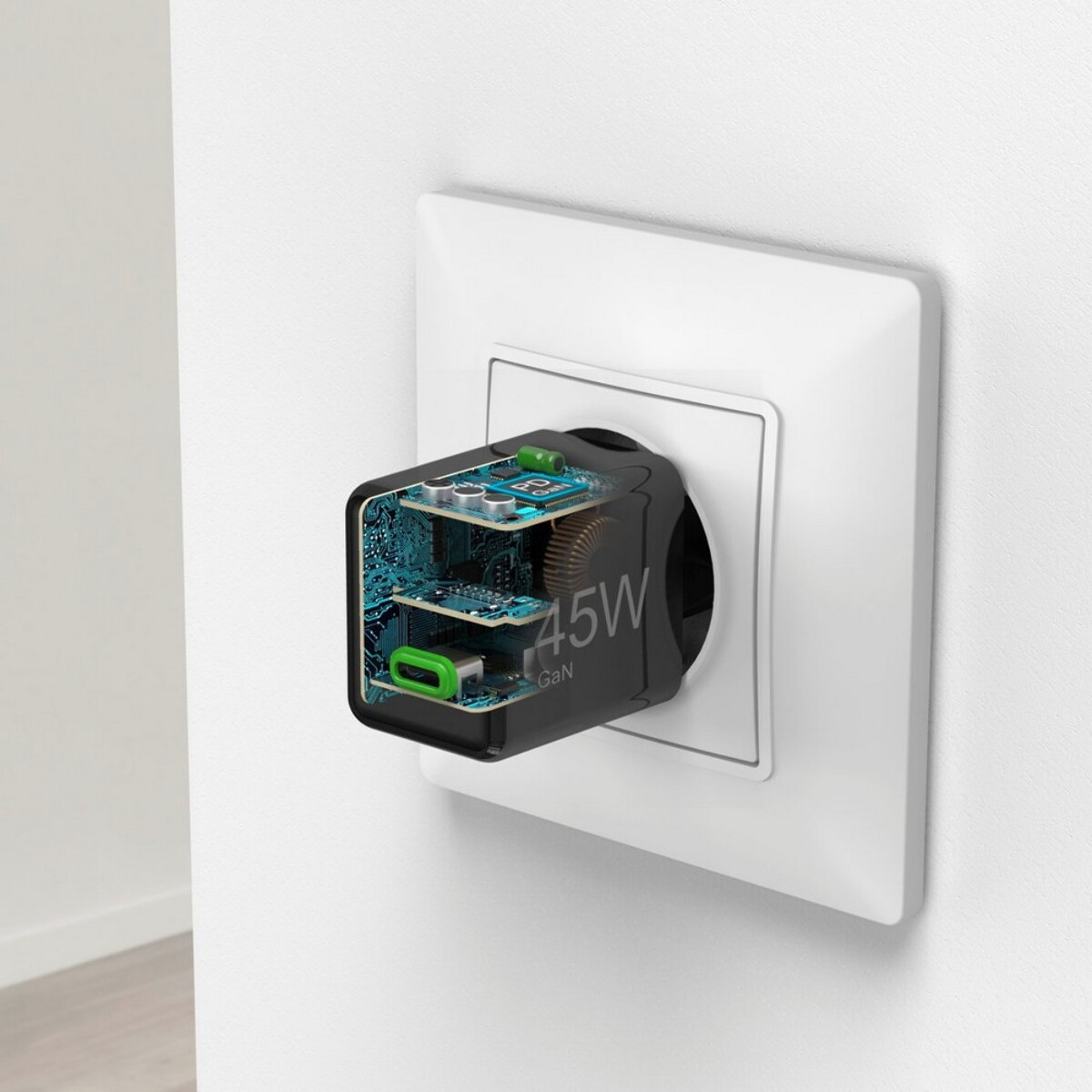Ładowarki z logo – ładowarka ścienna 45w hama supermini – czarna VH020-03_ATM01 Ładowarka ścienna 45W Hama Supermini - czarna VH020-03_ATM01