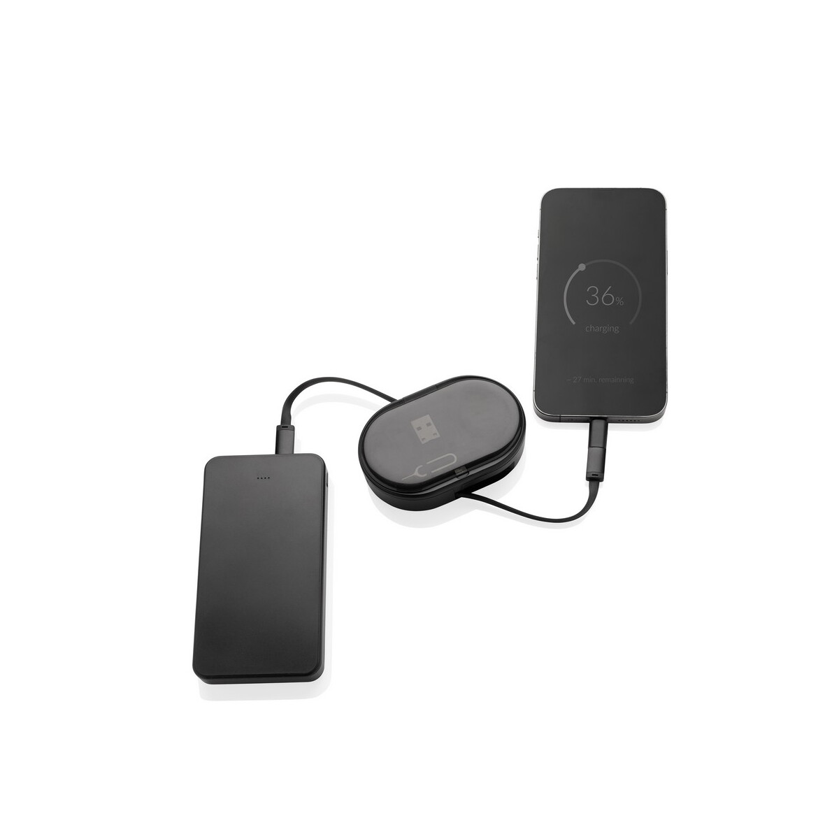 Ładowarki z logo – zestaw do ładowania 60w – czarny P302.9001__B_4 Zestaw do ładowania 60W - czarny P302.9001__B_4