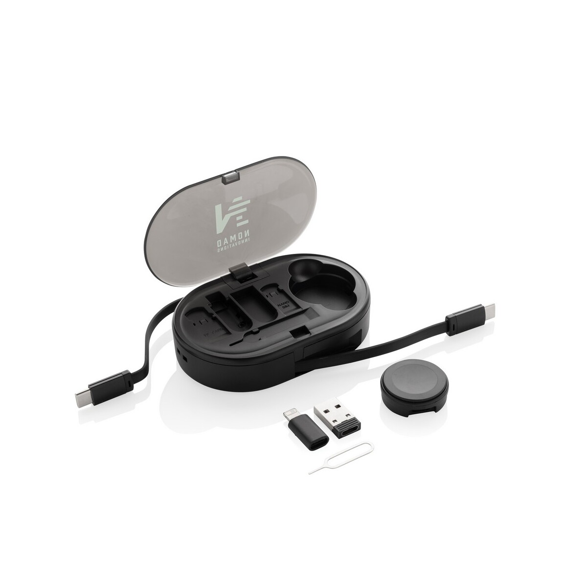 Ładowarki z logo – zestaw do ładowania 60w – czarny P302.9001__D_100 Zestaw do ładowania 60W - czarny P302.9001__D_100