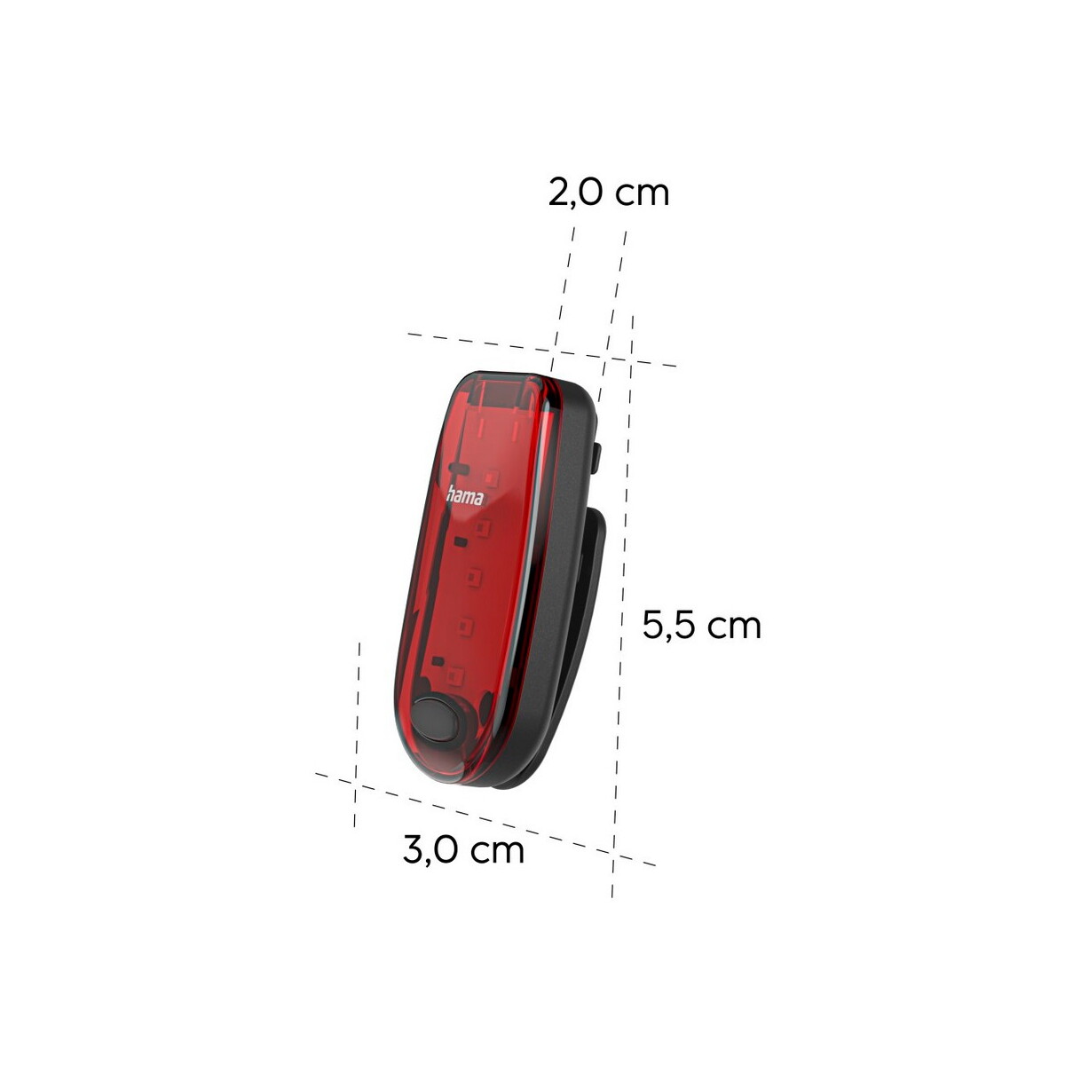Latarki bezpieczeństwa z logo – lampka rowerowa, ostrzegawcza hama – czarna VH052-03_AAA05 Lampka rowerowa, ostrzegawcza Hama - czarna VH052-03_AAA05