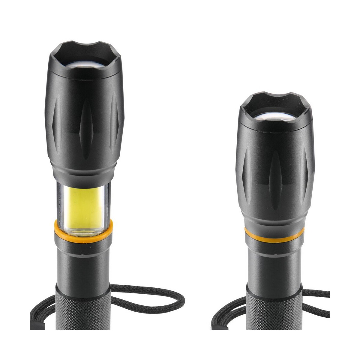 Latarki z logo – latarka led 2 w 1 hama – czarna VH003-03_AAA03 Latarka LED 2 w 1 Hama - czarna VH003-03_AAA03
