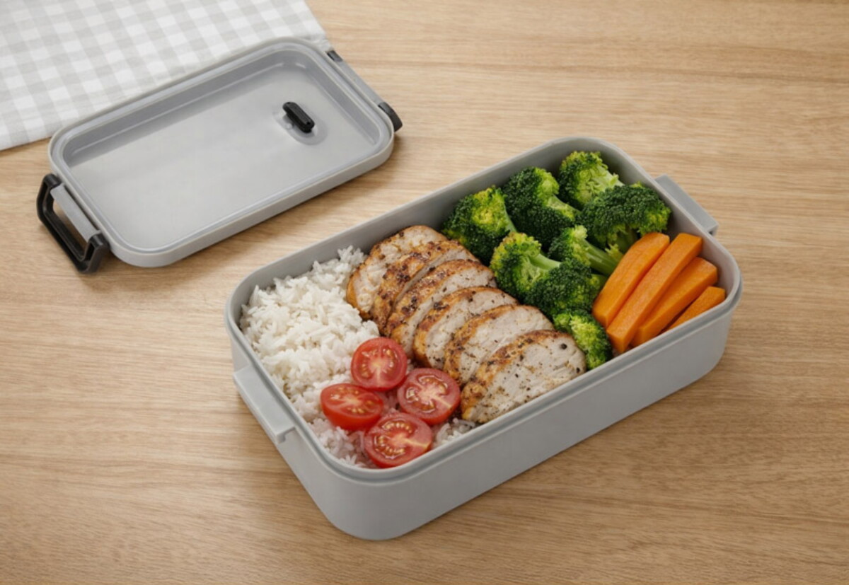 Lunchboxy z logo – pojemnik tapas 850 ml – szary 16260-14_l Pojemnik TAPAS 850 ml - szary 16260-14_l