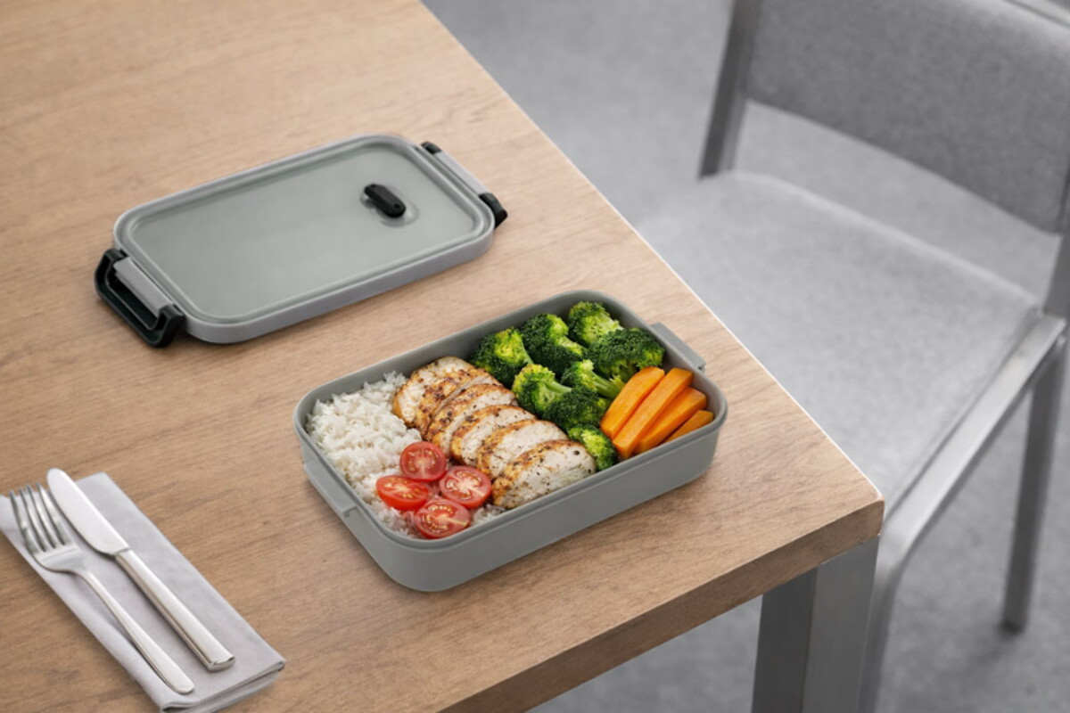 Lunchboxy z logo – pojemnik tapas 850 ml – szary 16260-14_lgpt Pojemnik TAPAS 850 ml - szary 16260-14_lgpt