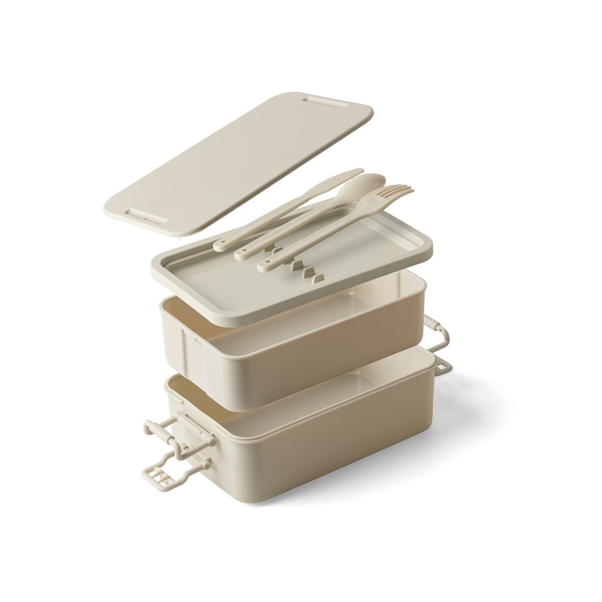Lunchboxy z logo – pudełko śniadaniowe 2,2l – beżowe VB119-20_AAA04 Pudełko śniadaniowe 2,2l - beżowe VB119-20_AAA04