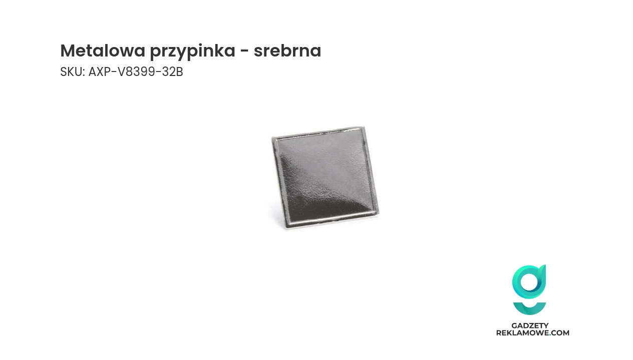 Metalowa przypinka - srebrna Metalowa przypinka w kolorze srebrnym