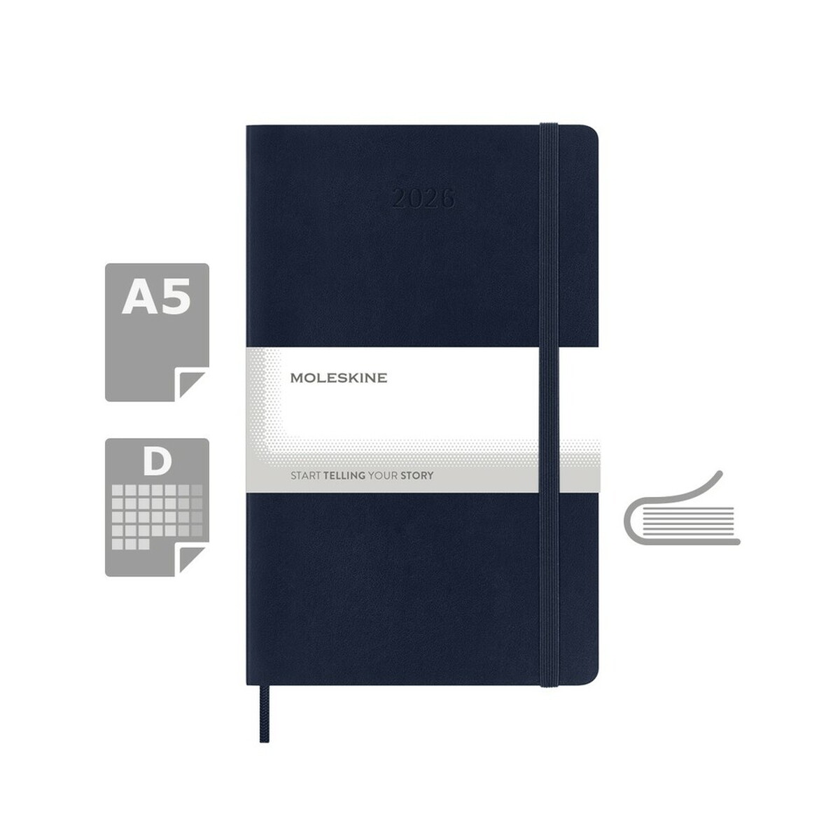 Notatniki z logo – kalendarz moleskine – ciemnoniebieski VM393.2027-27_AAA00 Kalendarz MOLESKINE - ciemnoniebieski VM393.2027-27_AAA00