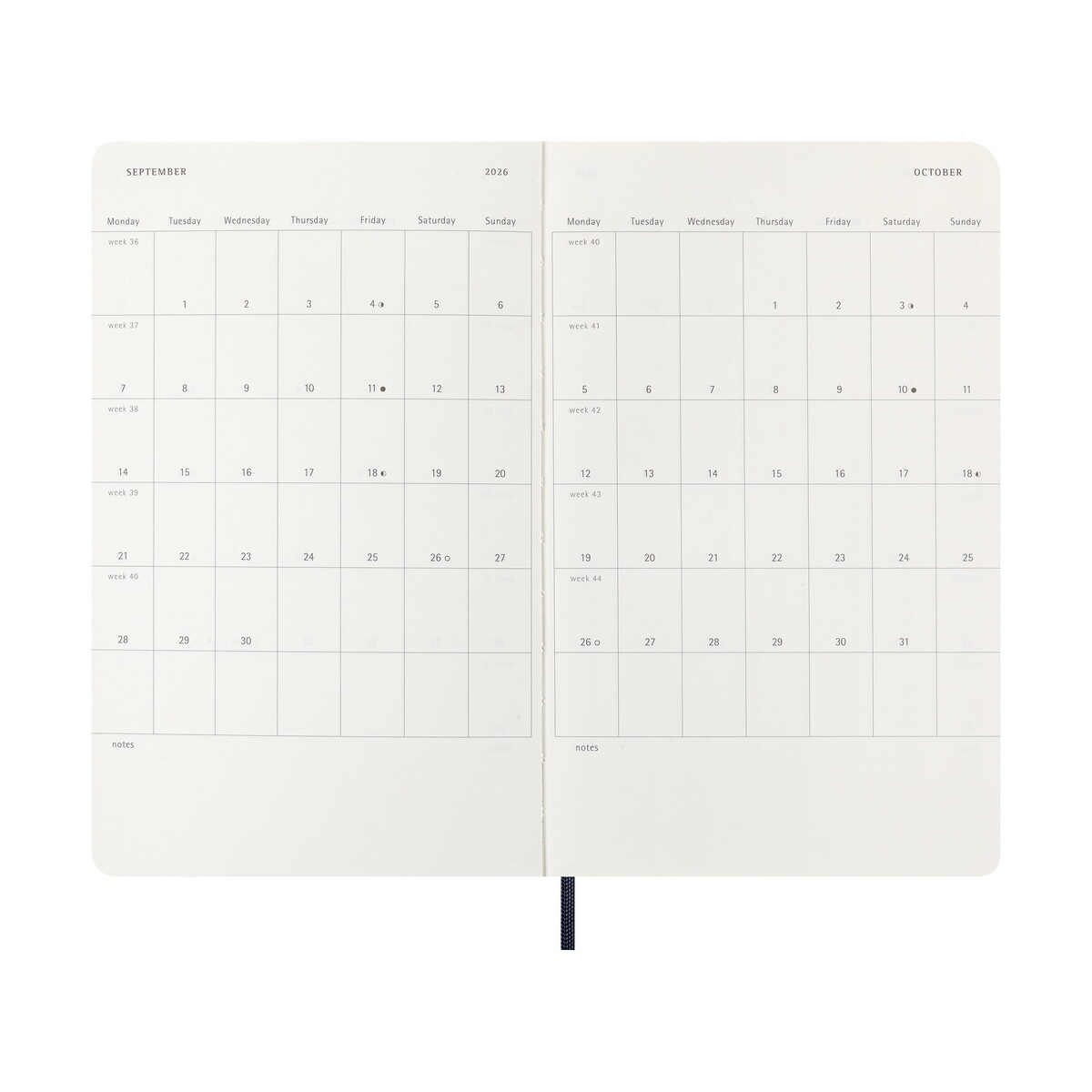 Notatniki z logo – kalendarz moleskine – ciemnoniebieski VM393.2027-27_INS03 Kalendarz MOLESKINE - ciemnoniebieski VM393.2027-27_INS03