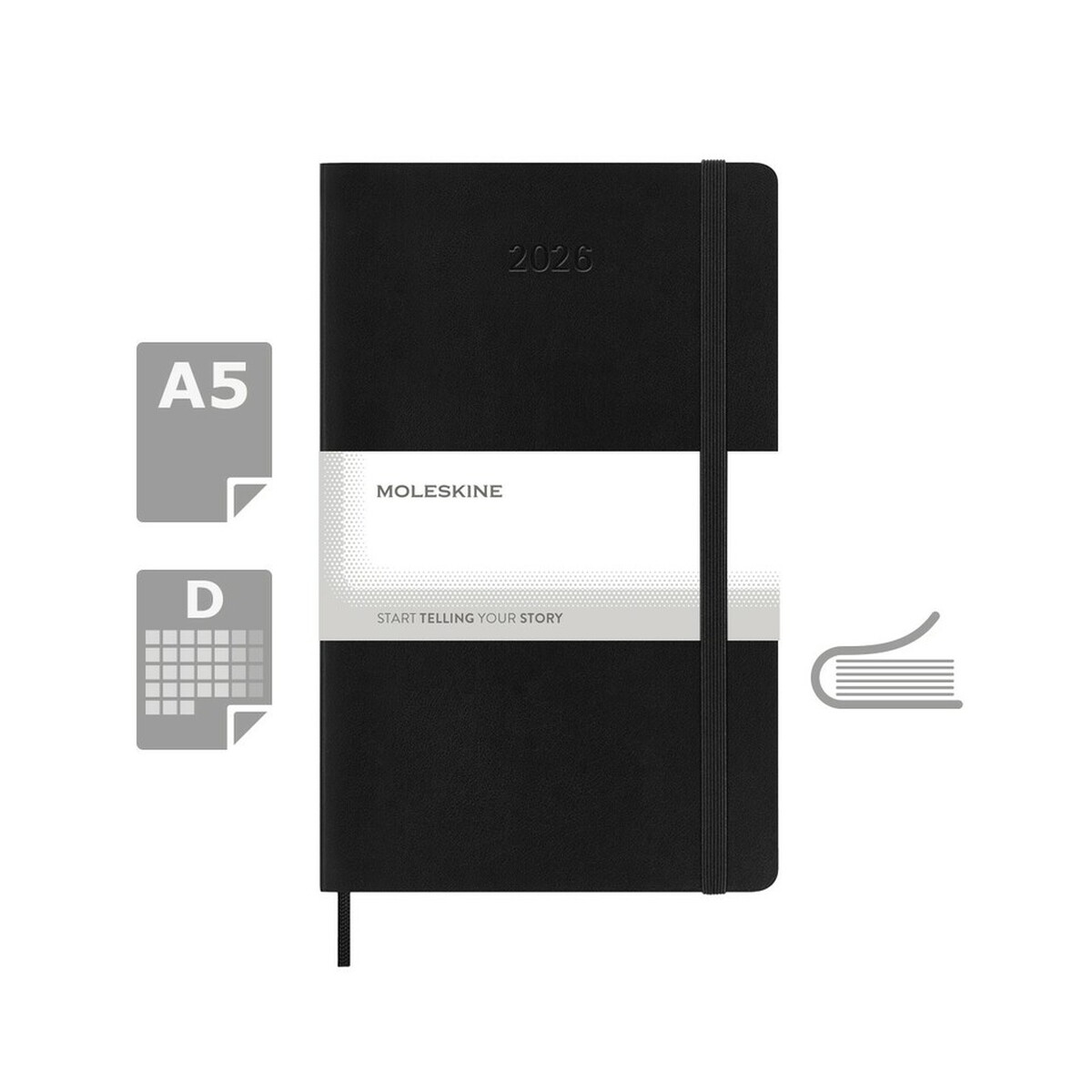 Notatniki z logo – kalendarz moleskine – czarny VM393.2027-03_AAA00 Kalendarz MOLESKINE - czarny VM393.2027-03_AAA00