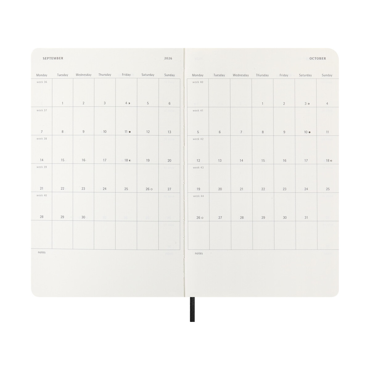 Notatniki z logo – kalendarz moleskine – czarny VM393.2027-03_INS03 Kalendarz MOLESKINE - czarny VM393.2027-03_INS03
