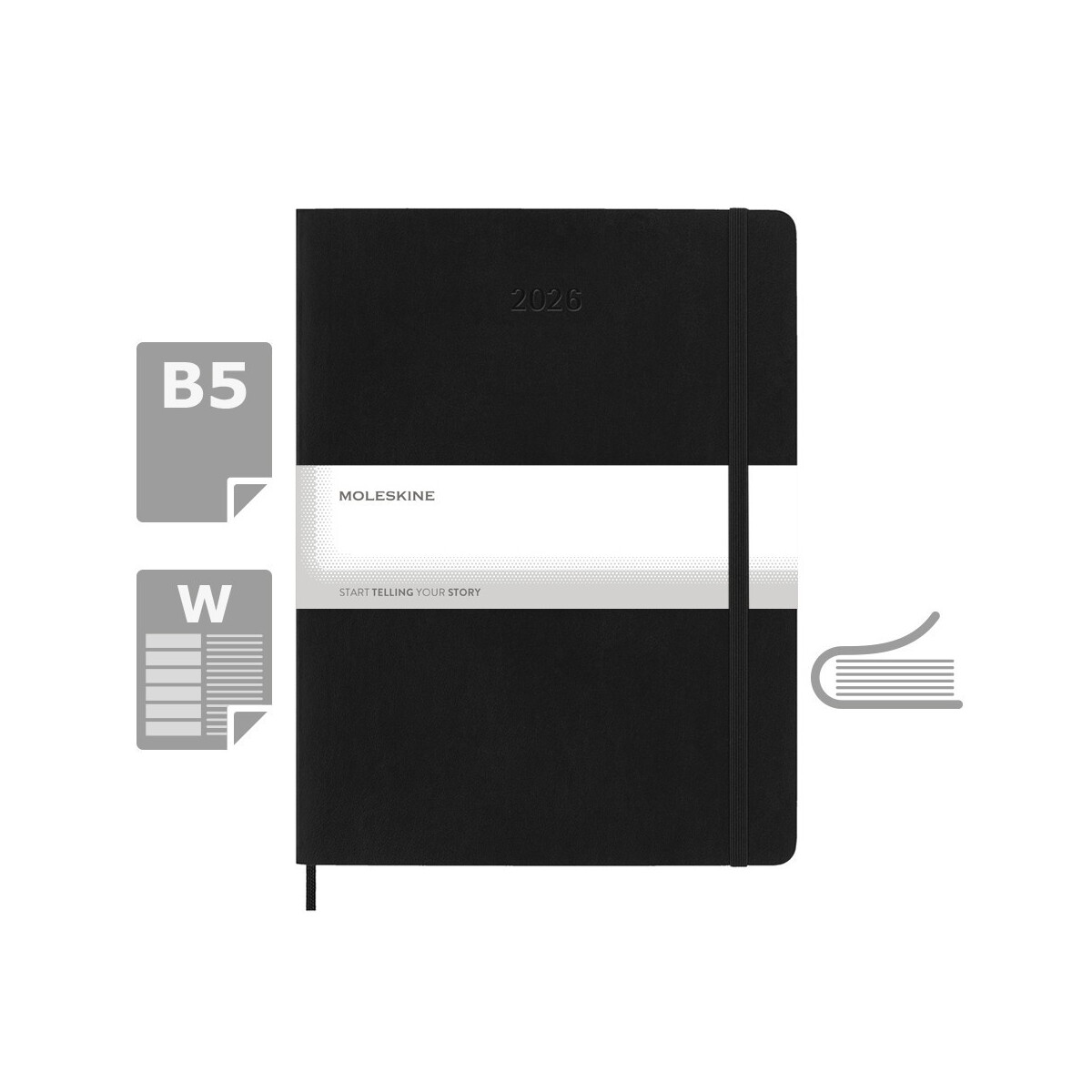 Notatniki z logo – kalendarz moleskine – czarny VM493.2027-03_AAA01 Kalendarz MOLESKINE - czarny VM493.2027-03_AAA01