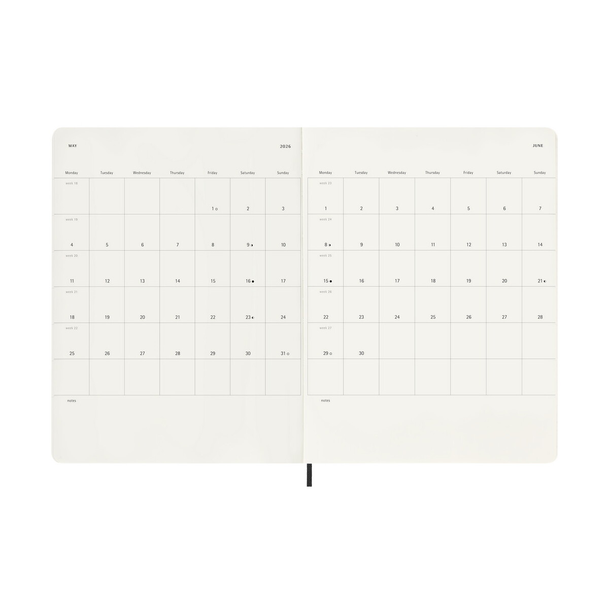 Notatniki z logo – kalendarz moleskine – czarny VM493.2027-03_INS03 Kalendarz MOLESKINE - czarny VM493.2027-03_INS03