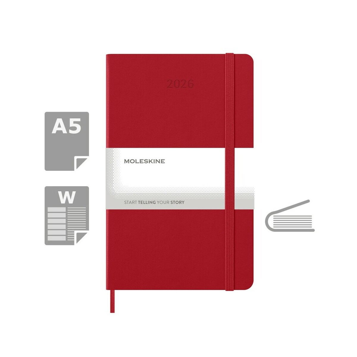 Notatniki z logo – kalendarz moleskine – czerwony VM399.2027-05_AAA00 Kalendarz MOLESKINE - czerwony VM399.2027-05_AAA00