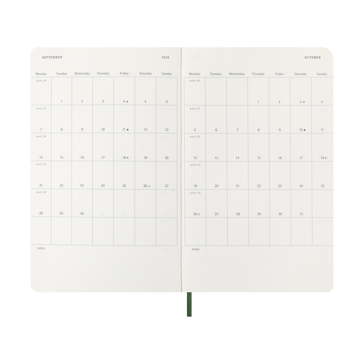 Notatniki z logo – kalendarz moleskine – khaki VM393.2027-25_INS03 Kalendarz MOLESKINE - khaki VM393.2027-25_INS03