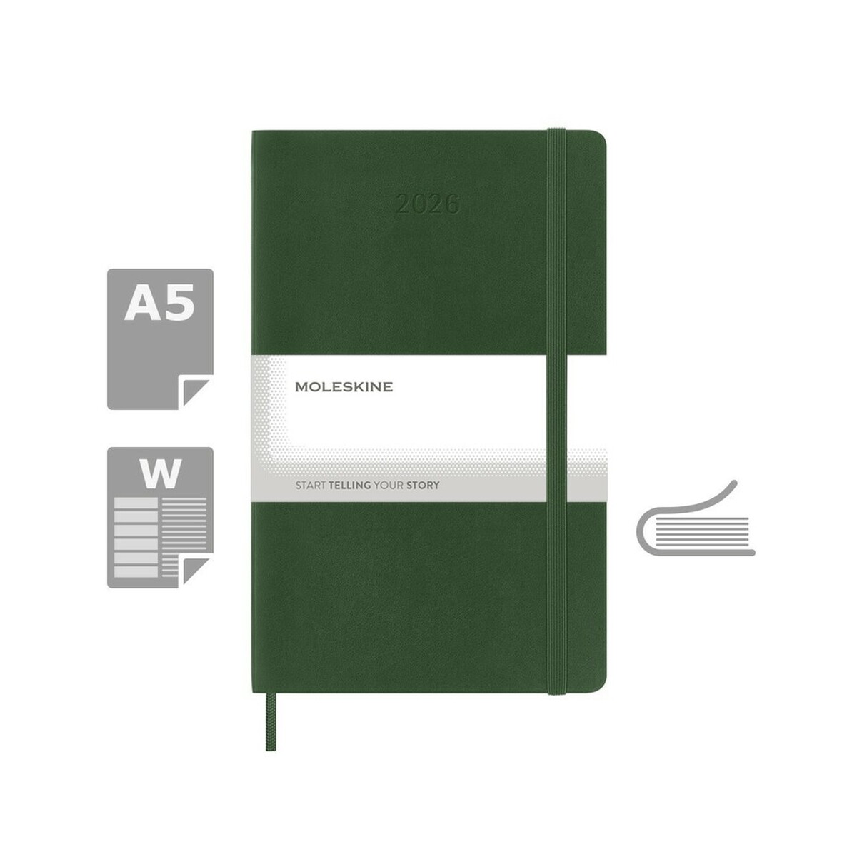 Notatniki z logo – kalendarz moleskine – khaki VM398.2027-25_AAA00 Kalendarz MOLESKINE - khaki VM398.2027-25_AAA00