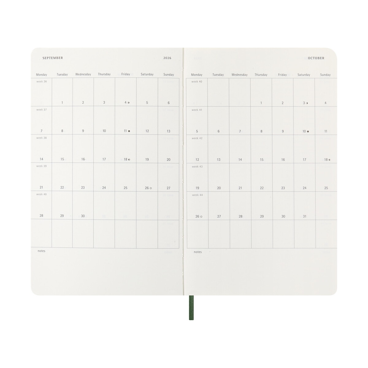 Notatniki z logo – kalendarz moleskine – khaki VM398.2027-25_INS03 Kalendarz MOLESKINE - khaki VM398.2027-25_INS03