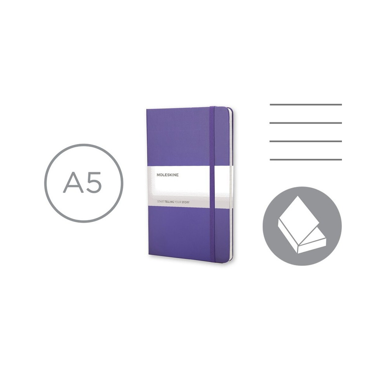 Notatniki z logo – moleskine notatnik ok. a5 – fioletowy VM301_13_0 MOLESKINE Notatnik ok. A5 - fioletowy VM301_13_0