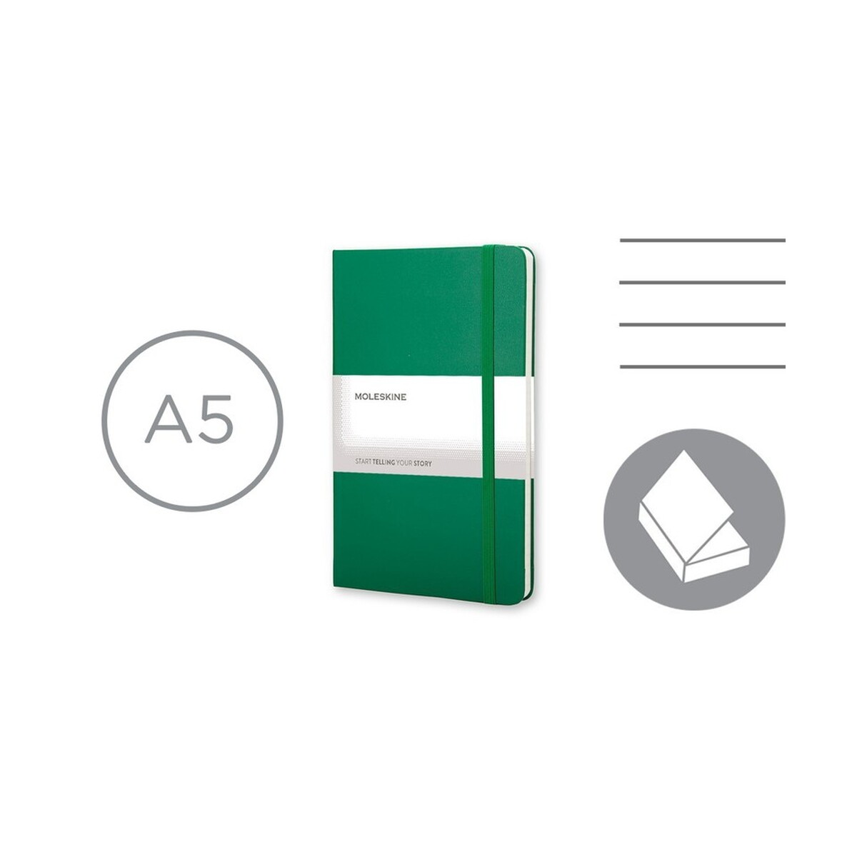 Notatniki z logo – moleskine notatnik ok. a5 – zielony VM301_06_0 MOLESKINE Notatnik ok. A5 - zielony VM301_06_0