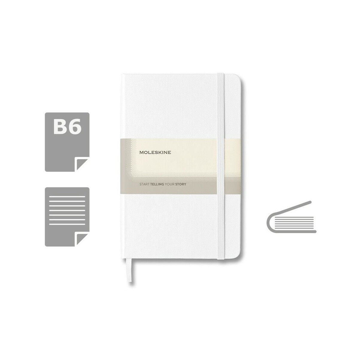 Notatniki z logo – moleskine notatnik ok. b6 – biały VM026-02_AAA00 MOLESKINE Notatnik ok. B6 - biały VM026-02_AAA00