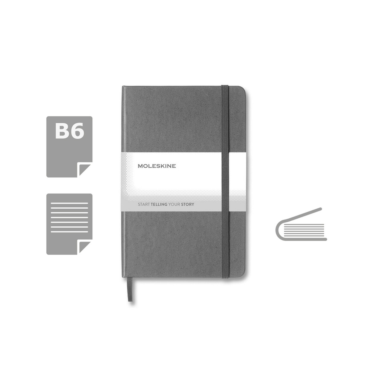 Notatniki z logo – moleskine notatnik ok. b6 – szary VM026-19_AAA00 MOLESKINE Notatnik ok. B6 - szary VM026-19_AAA00