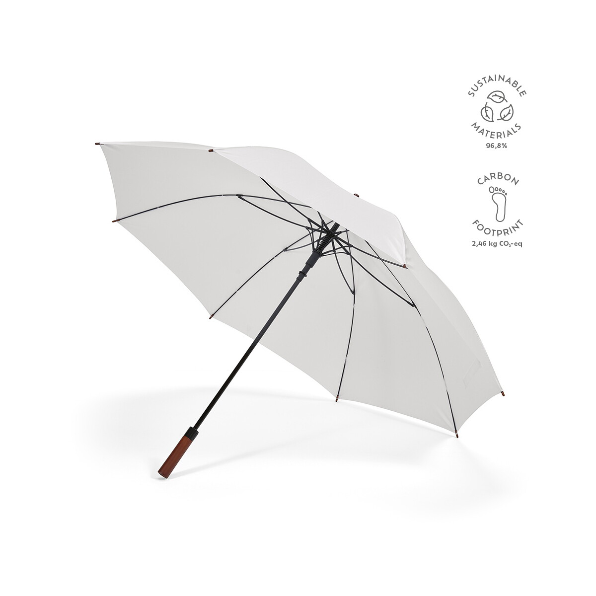 Parasole klasyczne z logo – parasol aretha 32″ rpet – biały AUM004_106-kpi Parasol Aretha 32
