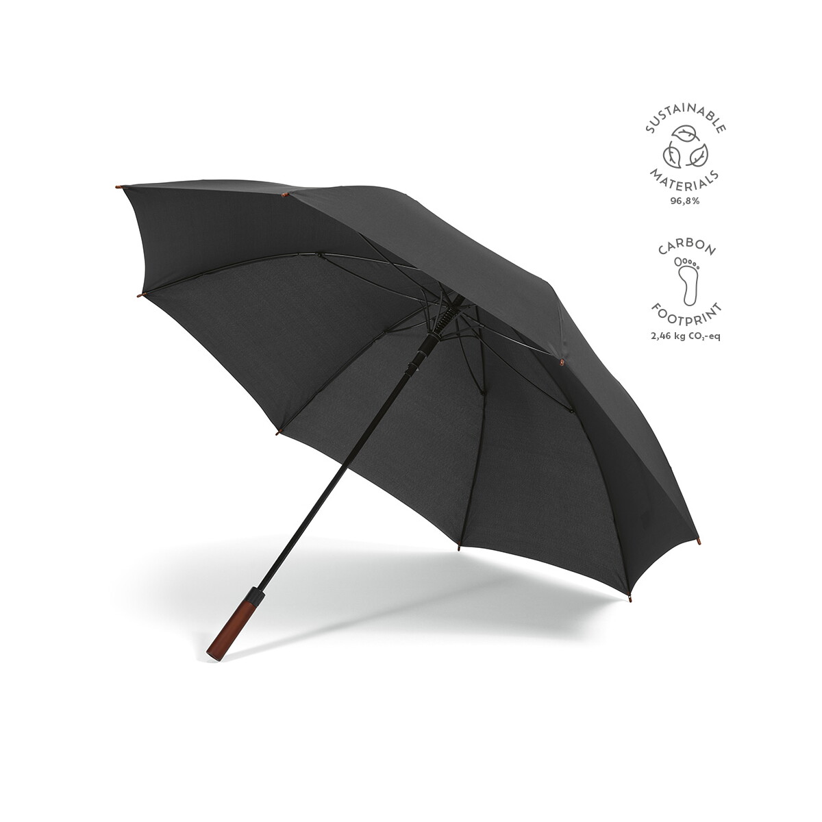 Parasole klasyczne z logo – parasol aretha 32″ rpet – czarny AUM004_103-kpi Parasol Aretha 32