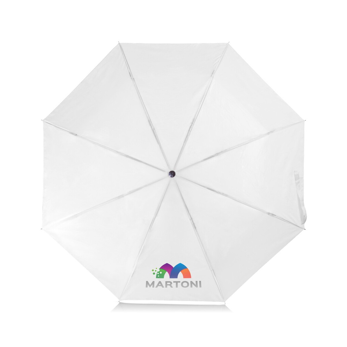 Parasole klasyczne z logo – parasol manualny, składany | bores – biały VA066-02_ILG01 Parasol manualny, składany | Bores - biały VA066-02_ILG01