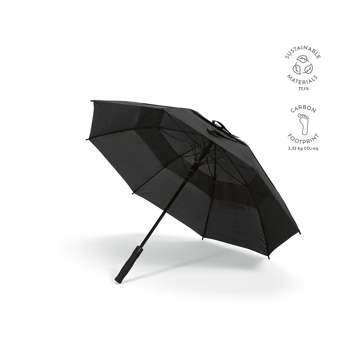 Parasole klasyczne z logo – parasol prince 23″ rpet – czarny AUM005_103-kpi Parasol Prince 23