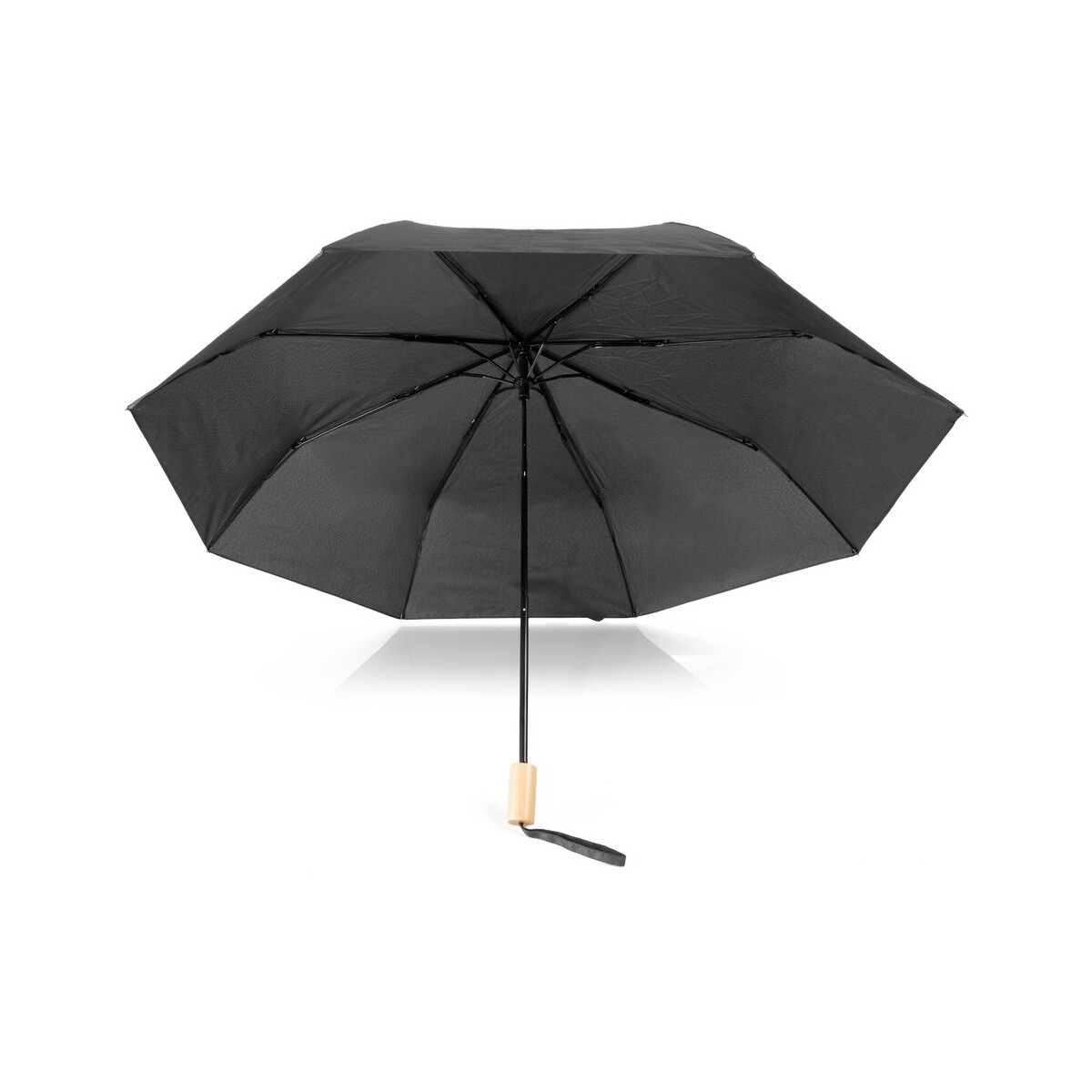 Parasole klasyczne z logo – wiatroodporny parasol manualny rpet, składany | uksan – czarny VA067-03_AAB02 Wiatroodporny parasol manualny RPET, składany | Uksan - czarny VA067-03_AAB02