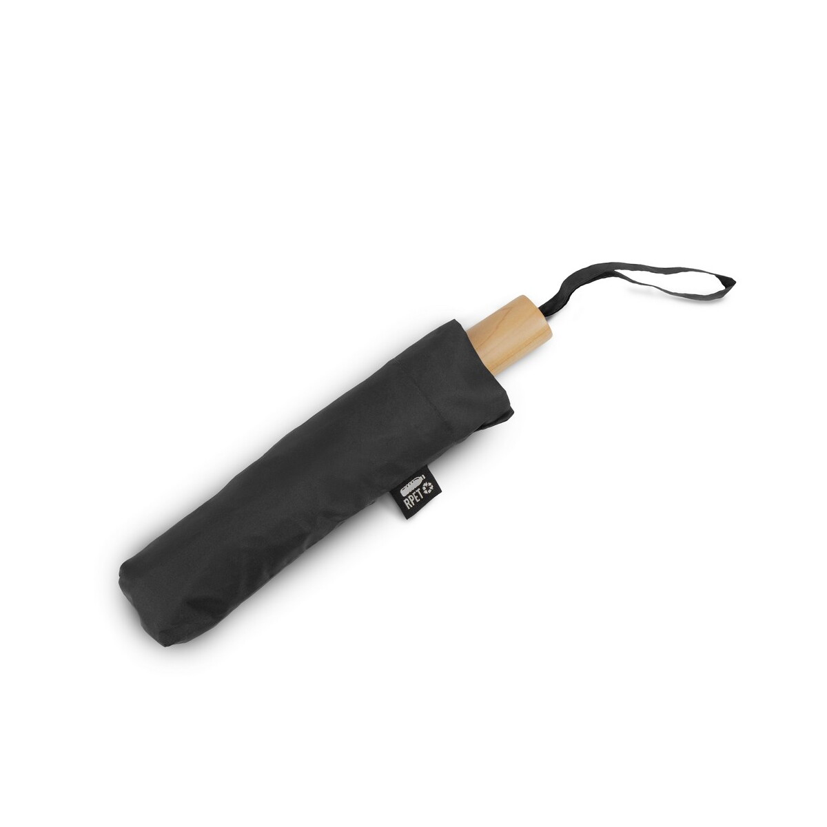 Parasole klasyczne z logo – wiatroodporny parasol manualny rpet, składany | uksan – czarny VA067-03_AAB05 Wiatroodporny parasol manualny RPET, składany | Uksan - czarny VA067-03_AAB05