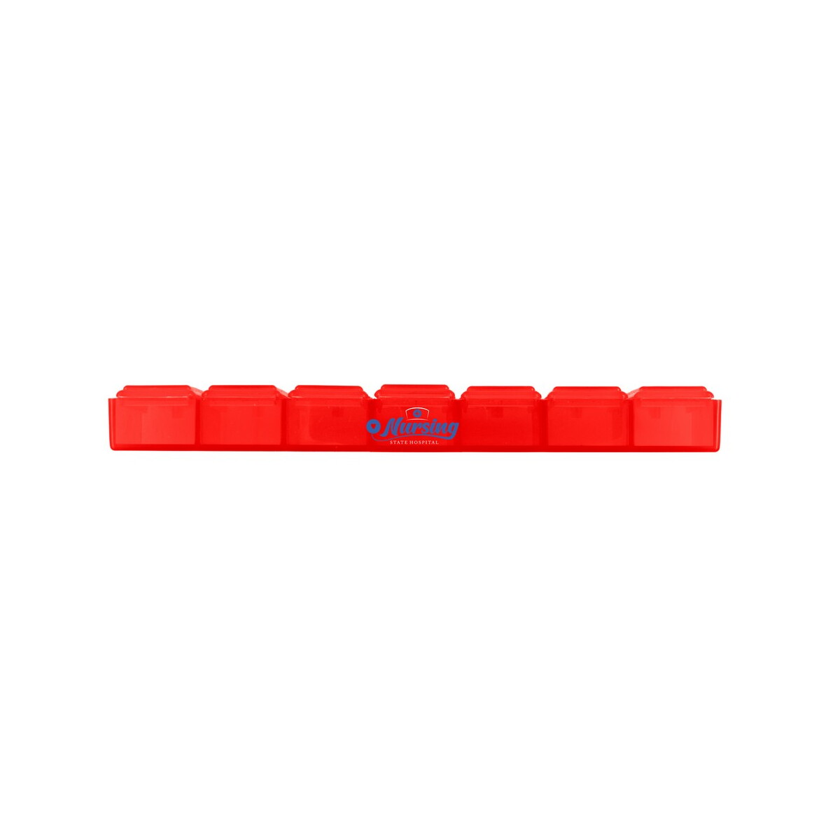 Pojemniki na tabletki z logo – pojemnik na tabletki z 7 przegrodami – czerwony V9597.0-05_IGL01 Pojemnik na tabletki z 7 przegrodami - czerwony V9597.0-05_IGL01