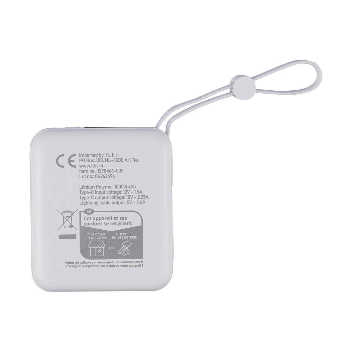 Powerbanki z logo – power bank 10000 mah – biały VB100-02_IBK01 Power bank 10000 mAh - biały VB100-02_IBK01