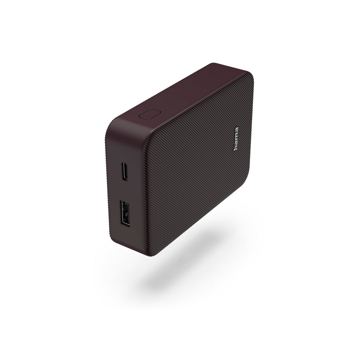 Powerbanki z logo – power bank 10000 mah hama power pack – burgundowy VH023-12_AAA01 Power bank 10000 mAh Hama Power Pack - burgundowy VH023-12_AAA01