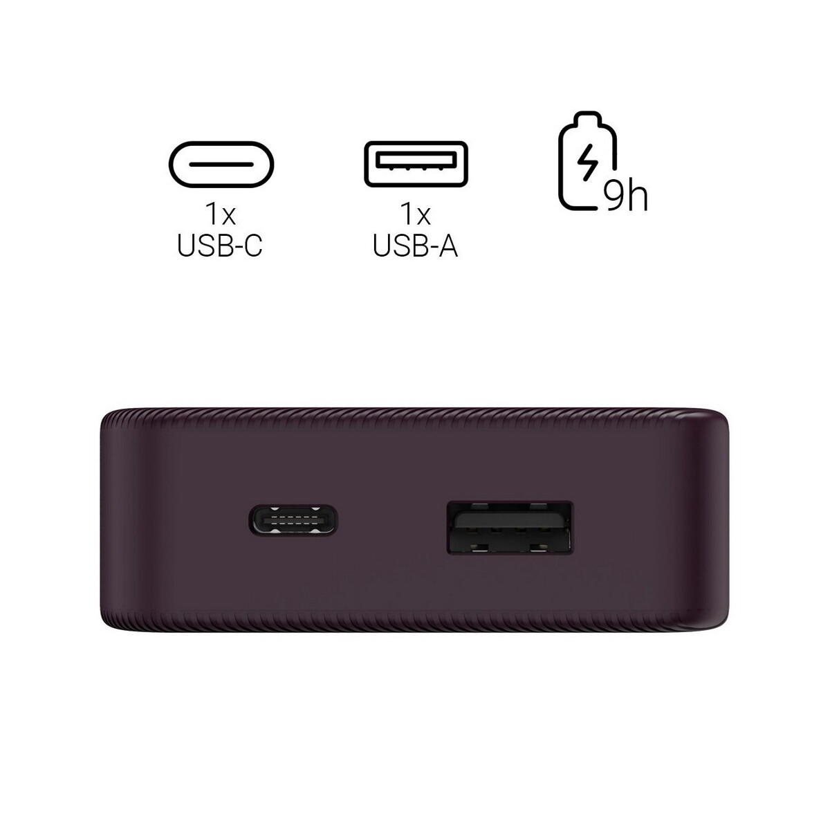 Powerbanki z logo – power bank 10000 mah hama power pack – burgundowy VH023-12_ITP02 Power bank 10000 mAh Hama Power Pack - burgundowy VH023-12_ITP02