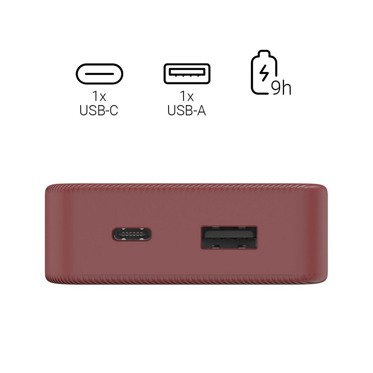 Powerbanki z logo – power bank 10000 mah hama power pack – czerwony VH023-05_ITP02 Power bank 10000 mAh Hama Power Pack - czerwony VH023-05_ITP02