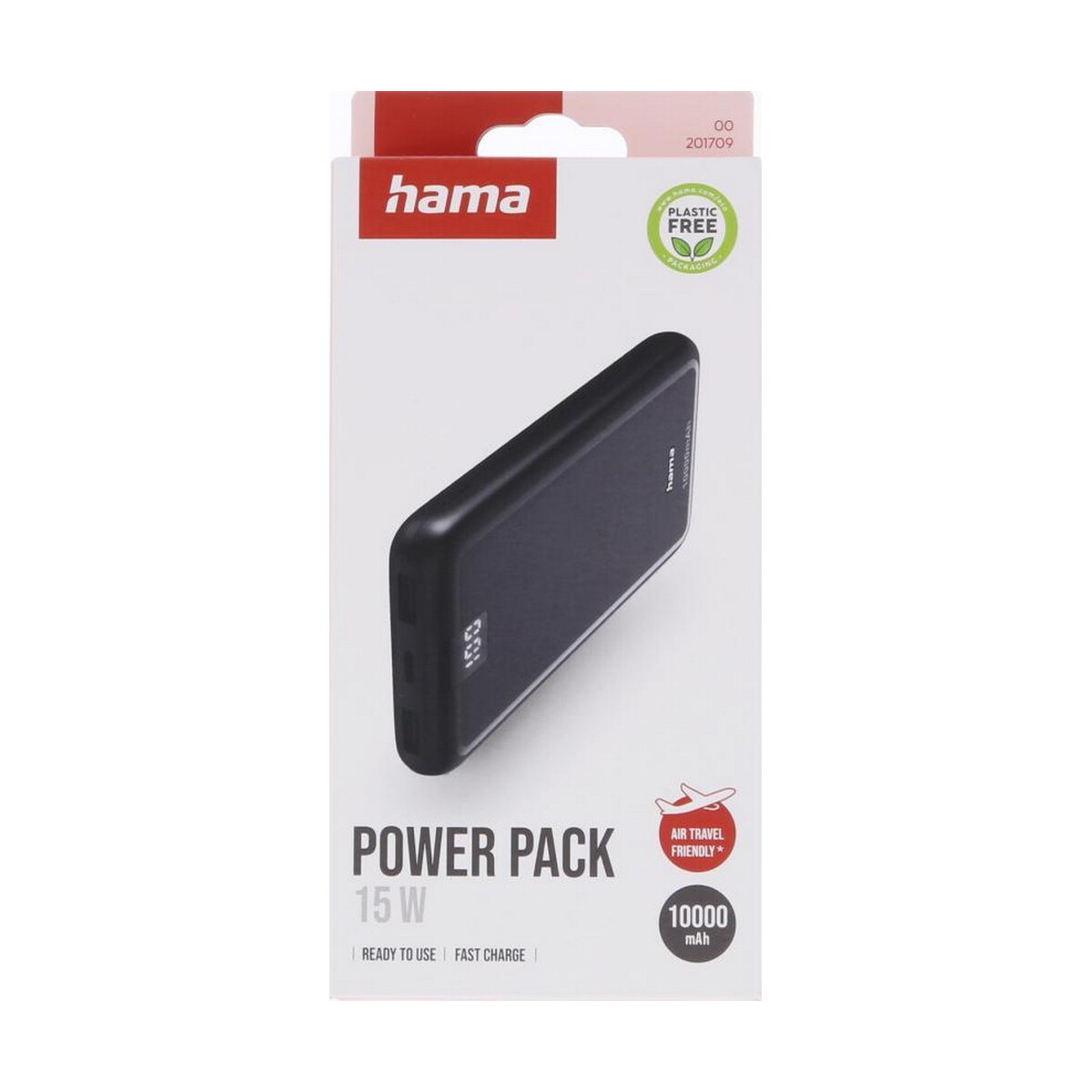 Powerbanki z logo – power bank 10000 mah hama power pack performance – czarny VH025-03_PFT01 Power bank 10000 mAh Hama Power Pack Performance - czarny VH025-03_PFT01