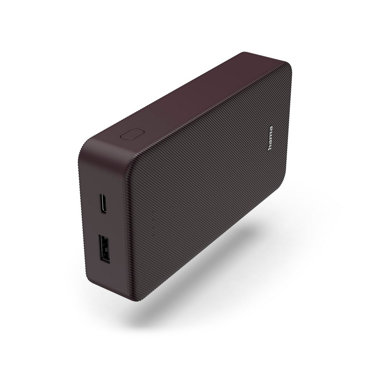 Powerbanki z logo – power bank 20000 mah hama power pack – burgundowy VH024-12_AAA01 Power bank 20000 mAh Hama Power Pack - burgundowy VH024-12_AAA01