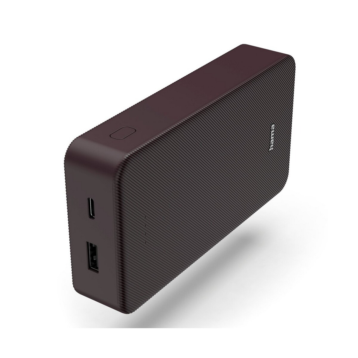 Powerbanki z logo – power bank 20000 mah hama power pack – burgundowy VH024-12_AAA02 Power bank 20000 mAh Hama Power Pack - burgundowy VH024-12_AAA02