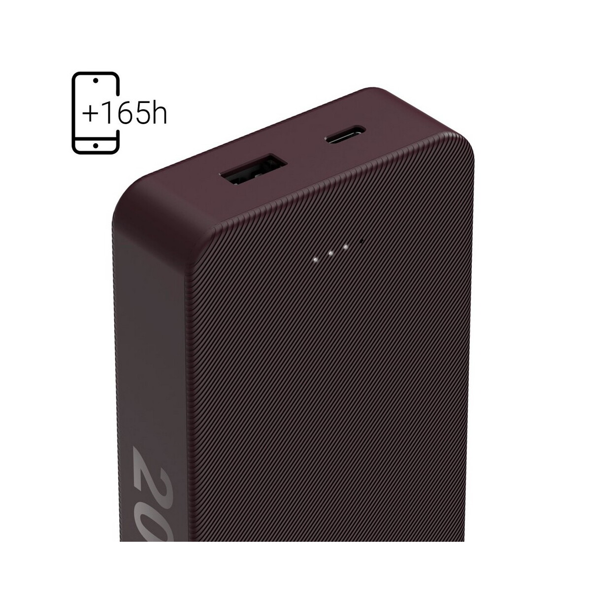 Powerbanki z logo – power bank 20000 mah hama power pack – burgundowy VH024-12_IDE03 Power bank 20000 mAh Hama Power Pack - burgundowy VH024-12_IDE03
