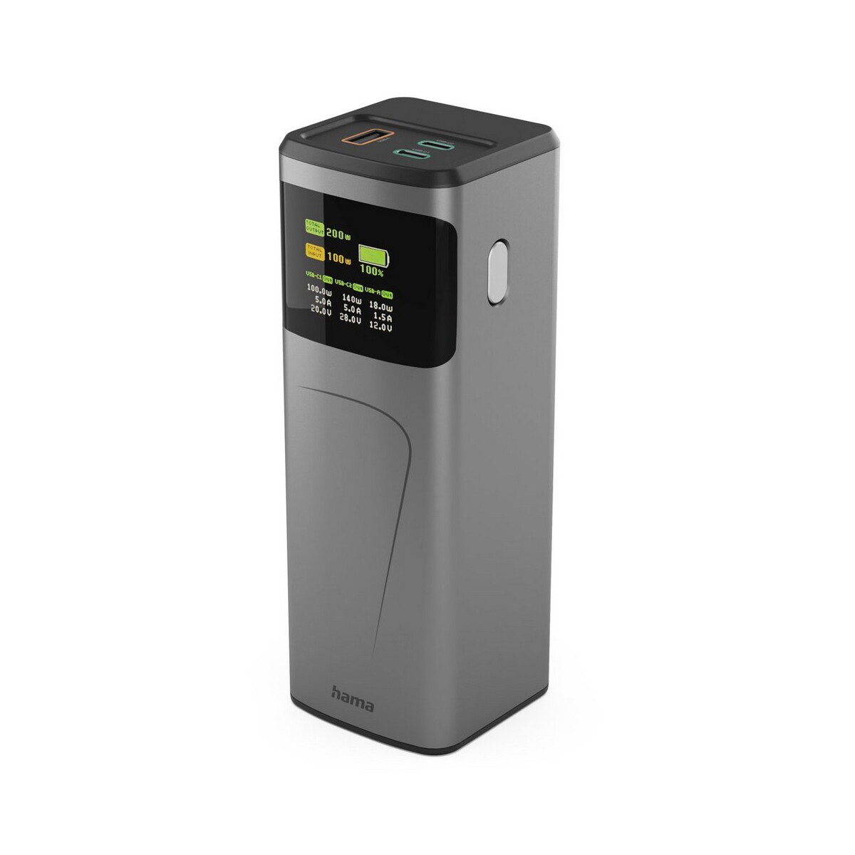 Powerbanki z logo – power bank 24000 mah hama high power 200w – grafitowy VH030-15_AAA01 Power bank 24000 mAh Hama High Power 200W - grafitowy VH030-15_AAA01