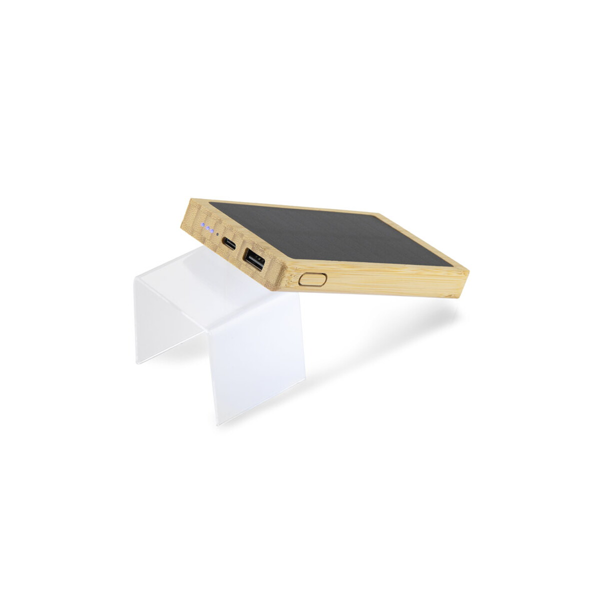 Powerbanki z logo – powerbank solarny solbam 5000 mah – beżowy 45140-17_g Powerbank solarny SOLBAM 5000 mAh - beżowy 45140-17_g