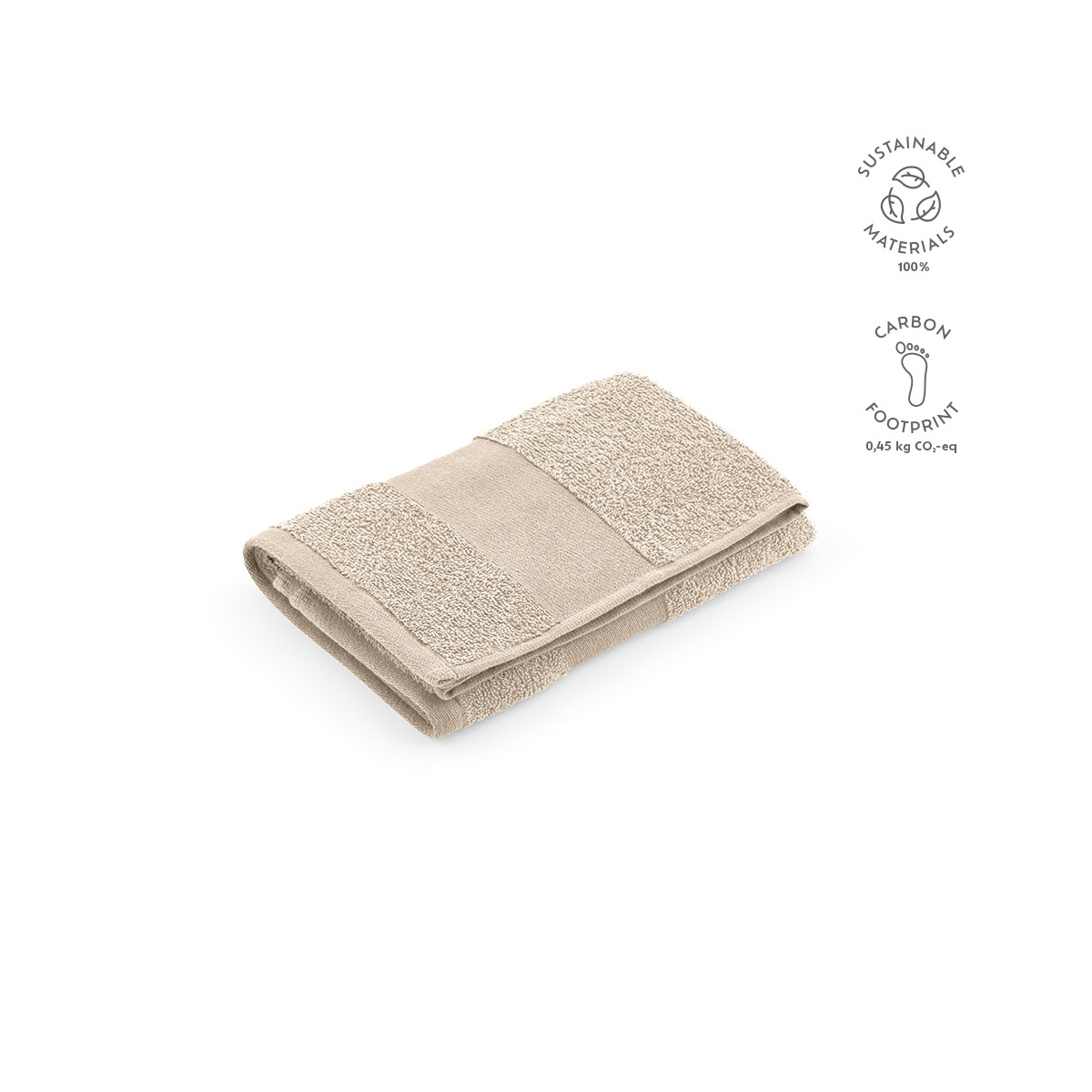 Ręczniki z logo – ręcznik donatello s bawełna z recyklingu 370 gsm eu – beżowy ATW003_131-kpi Ręcznik Donatello S bawełna z recyklingu 370 gsm EU - Beżowy ATW003_131-kpi