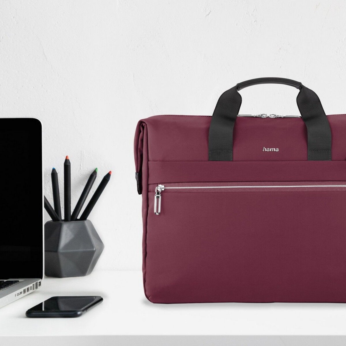 Torby na laptopa z logo – torba na laptopa 15,6″-16,2″ hama ultimate – czerwona VH048-05_ATM04 Torba na laptopa 15,6