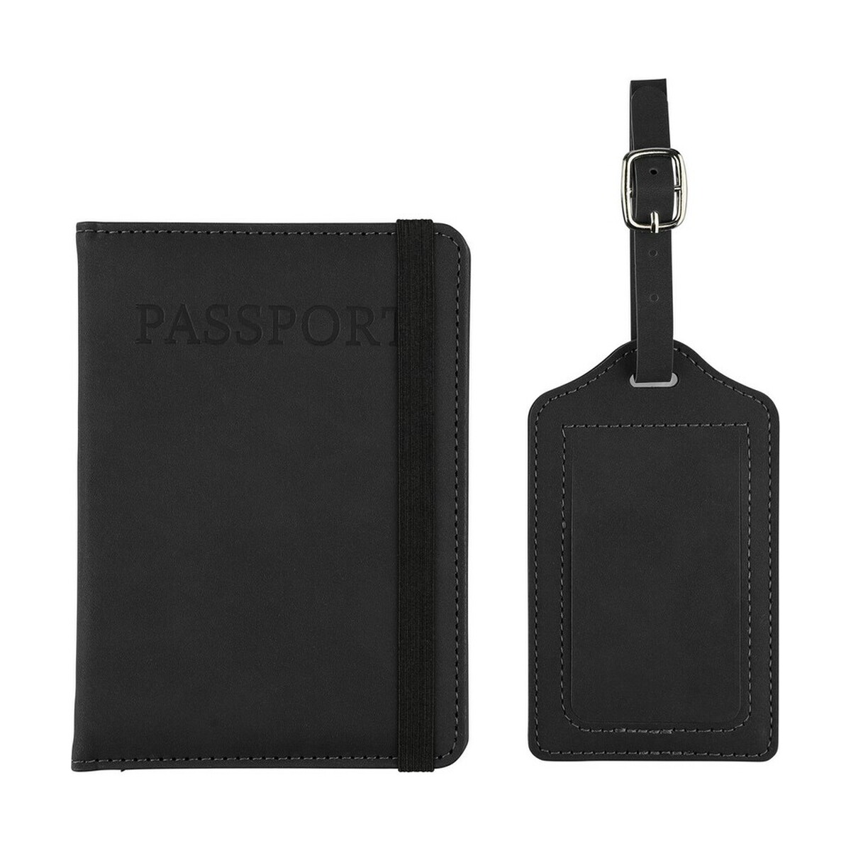 Etui do paszportu, zawieszka do bagażu - czarne VB183-03_AAB03