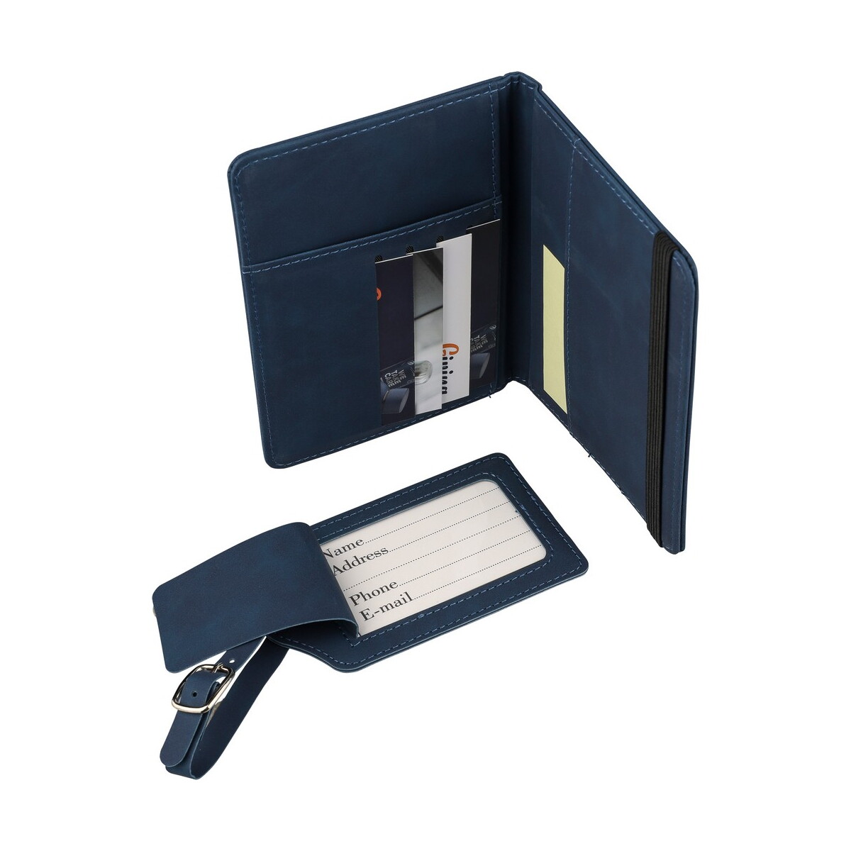 Zawieszki do bagażu z logo – etui do paszportu, zawieszka do bagażu – niebieskie VB183-11_AAA04 Etui do paszportu, zawieszka do bagażu - niebieskie VB183-11_AAA04