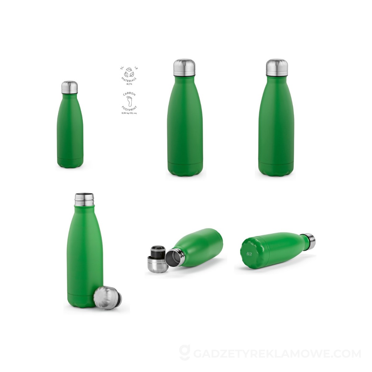 AOD-ABT010-109-wariantu-watermark Butelka Mississippi 450 ze stali nierdzewnej z recyklingu 430 ml - Zielona