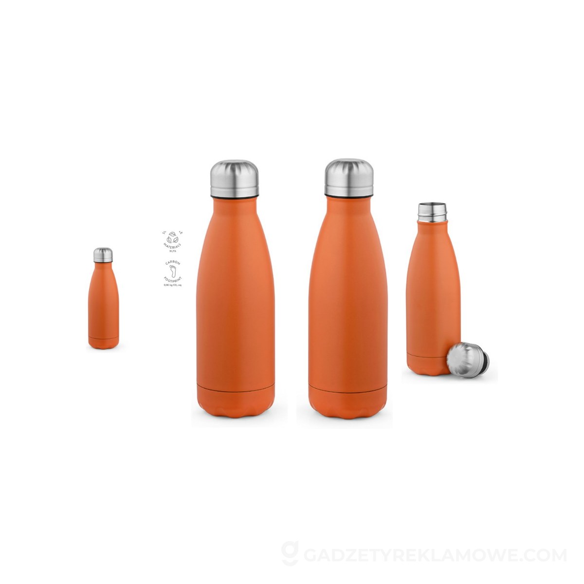 AOD-ABT010-128-wariantu-watermark Butelka Mississippi 450 ze stali nierdzewnej z recyklingu 430 ml - Pomarańczowa
