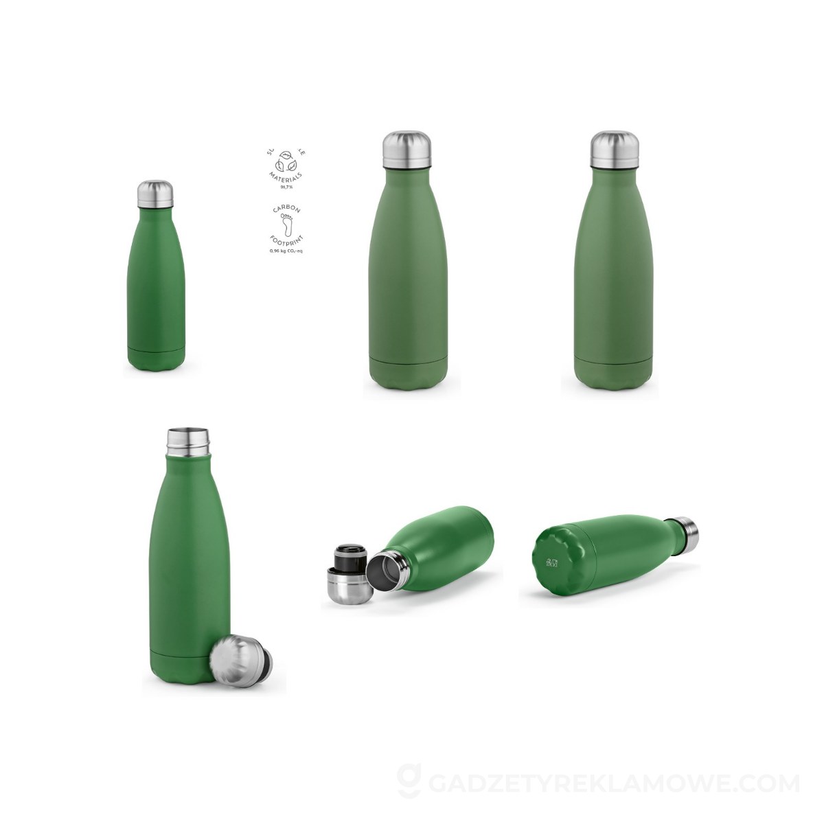 AOD-ABT010-149-wariantu-watermark Butelka Mississippi 450 ze stali nierdzewnej z recyklingu 430 ml - ciemnozielona