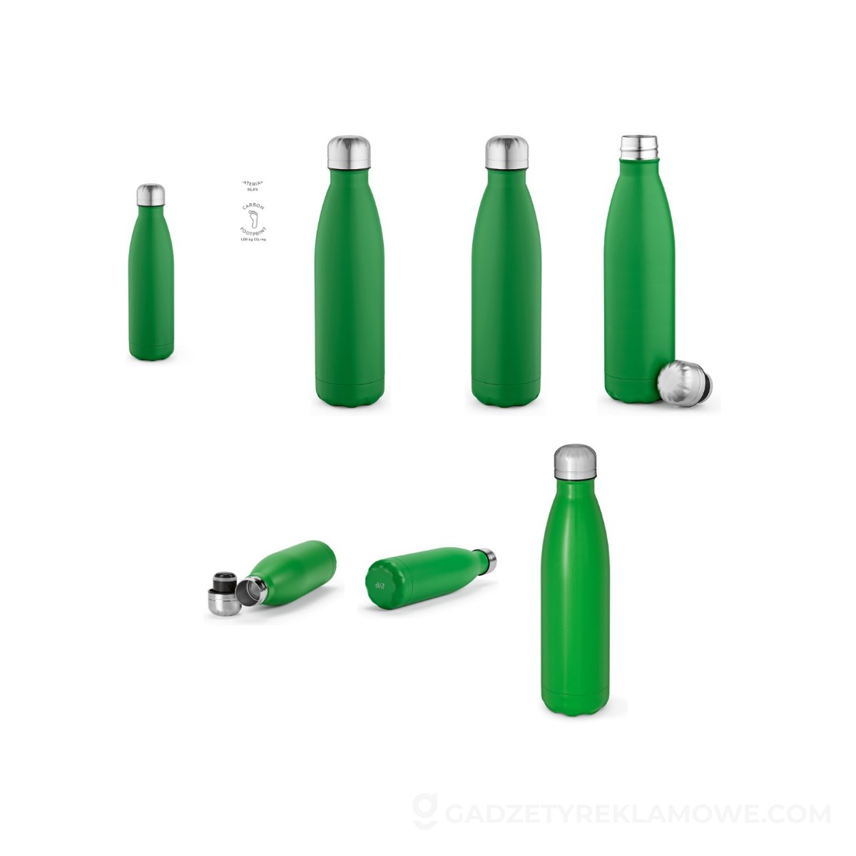 Butelka Mississippi 550 ze stali nierdzewnej z recyklingu 535 ml - Zielona
