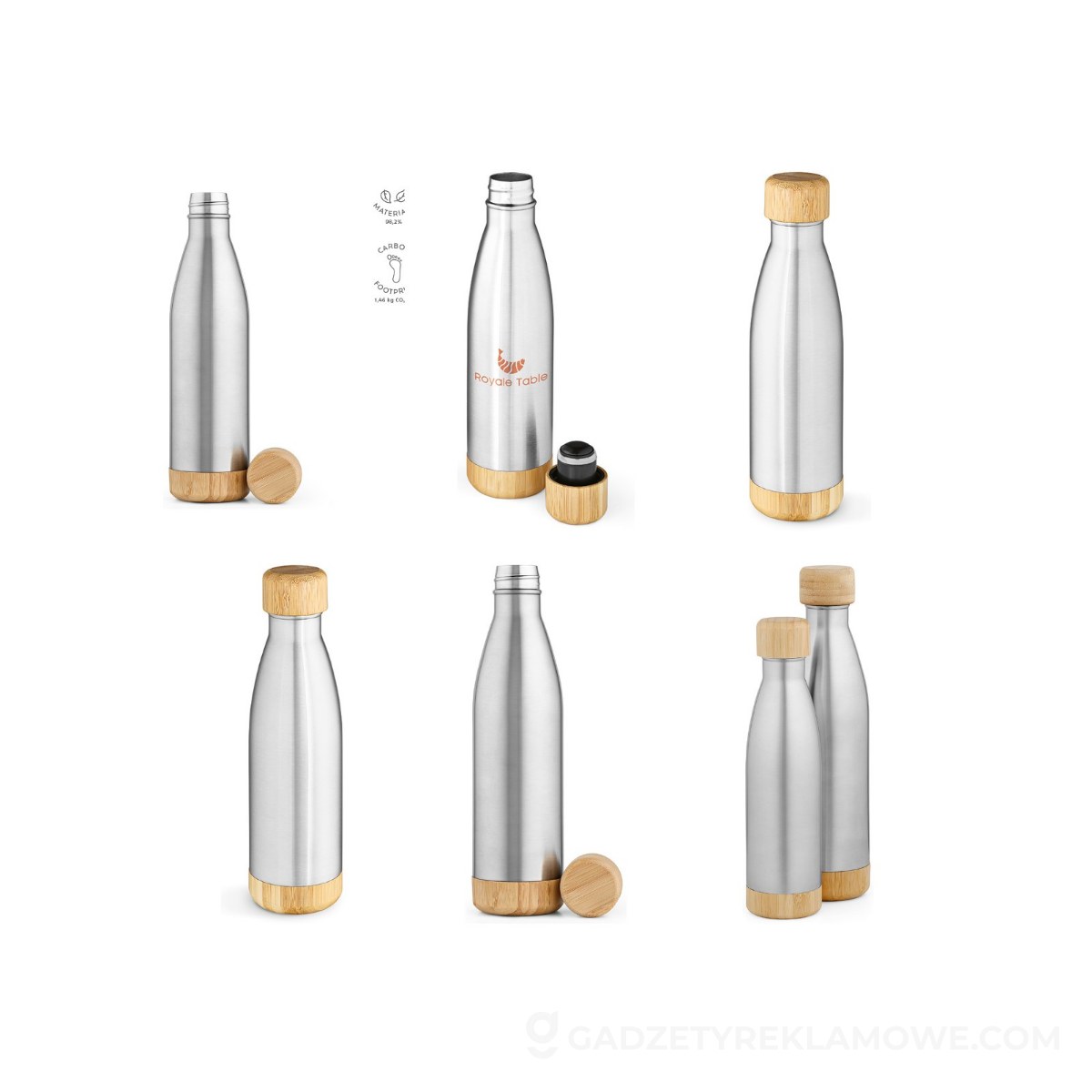 AOD-ABT017-107-wariantu-watermark Butelka Congo ze stali nierdzewnej z recyklingu 780 ml - Srebrna