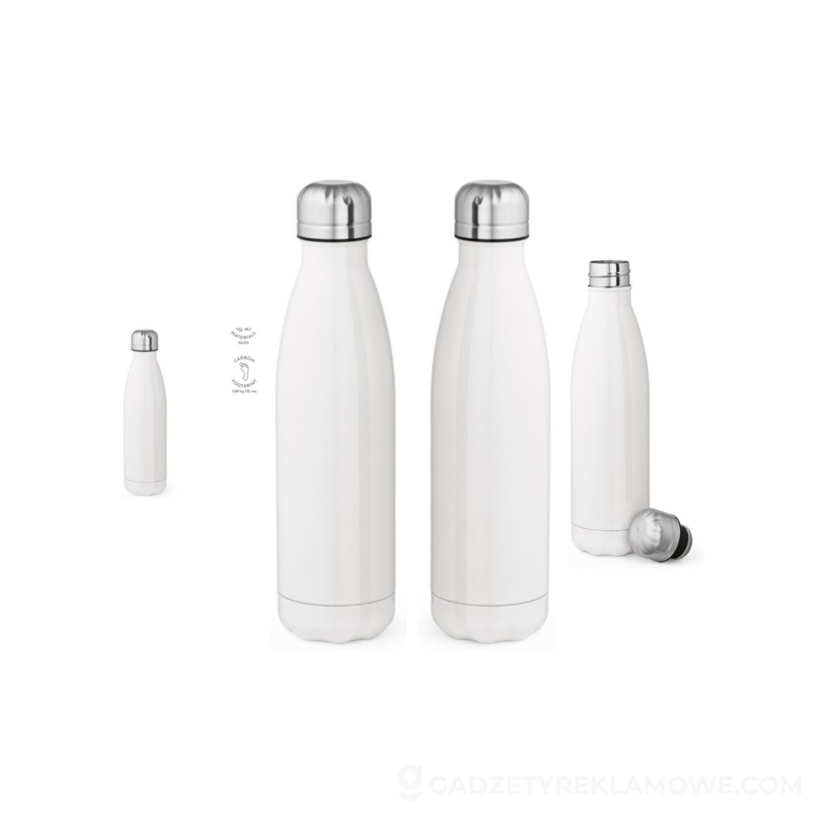 Butelka Mississippi 550W ze stali nierdzewnej z recyklingu 535 ml - Biała